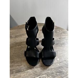 Cole Haan Grand OS Black Leather Moama T-Strap Heels Women’s Size 8B